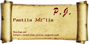 Pastila Júlia névjegykártya